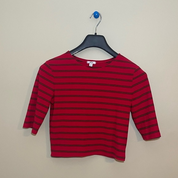 LSTRIPED Short sleeve T-Shirt Ardene | Black & Red - Picture 2 of 5